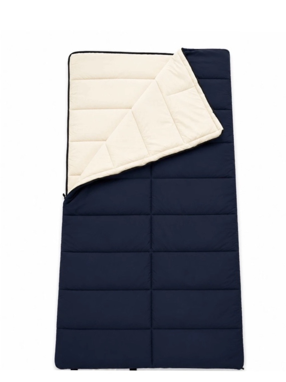 Organic Cotton Sleeping Bag, New, Adult Size 80x36, Blue and Undyed, Sleep Sack